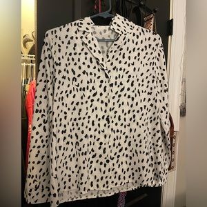 Black & white blouse, medium